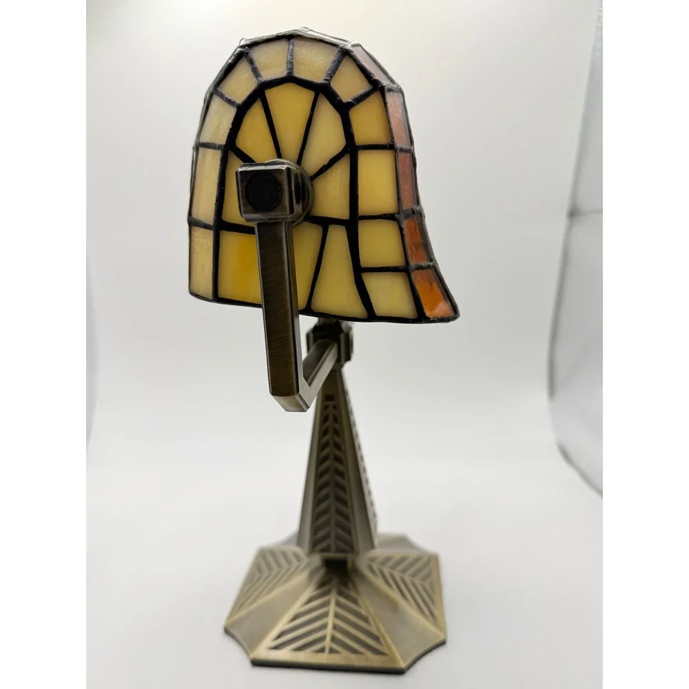 PartyLite Candles Artisian Mission Style Stained Glass Bankers Lamp P7782 - Picture 6 of 16